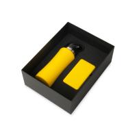 Подарочный набор с бутылкой для воды и повербанком С2, 10000 мА·ч, желтый