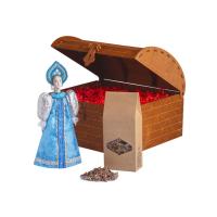 Подарочный набор: кукла фарфоровая, чай Малина с мятой, голубой