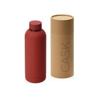 Вакуумная термобутылка Cask Waterline, soft touch, 500 мл, тубус, красный