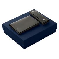 Подарочный набор Long River: обложка для паспорта, ключница, синяя коробка