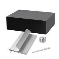 Подарочный набор Passion, Molto, серебряный (колонка, ежедневник, ручка)