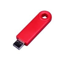 USB-флешка промо на 64 Гб прямоугольной формы, выдвижной механизм, красный