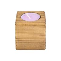 Свеча в декоративном подсвечнике,  цв.  орех,  аром.  лаванда