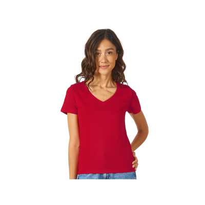Футболка Heavy Super Club женская с V-образным вырезом, красный (размер M)