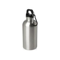 Одностенная бутылка для воды с карабином Oregon, изготовленная из нержавеющей стали, сертифицированной по стандарту RCS, объемом 400 мл - Серебряный