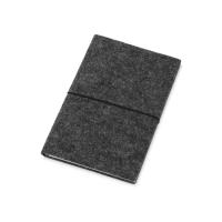 Блокнот из RPET-фетра А5 Felt, гибкая обложка, 80 листов 70 гр/м2 белой бумаги, темно-серый