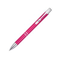 Алюминиевая шариковая кнопочная ручка Moneta, черные чернила, фуксия