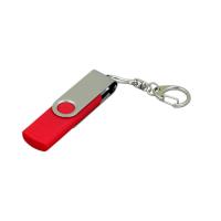 Флешка с поворотным механизмом, c дополнительным разъемом Micro USB, 64 Гб, красный
