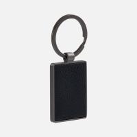 Брелок Gun Metal Leather Rectangle, графитовый