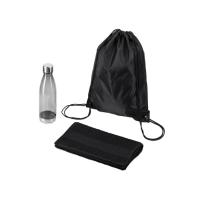 Спортивный набор с бутылкой и полотенцем Beginner,  черный