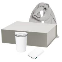Подарочный набор Strada, Ancor, Forges, белый (термокружка, аккумулятор, шарф)