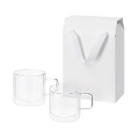 Подарочный набор 2 стеклянные кружки Luna в коробке-пакете