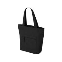 Сумка на молнии Zipper Neo из хлопка 280 г c карманом на молнии спереди, черный