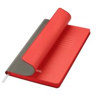 Ежедневник Latte soft touch недатированный, серый/красный