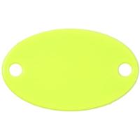 Шильдик металлический Alfa Oval, желтый неон