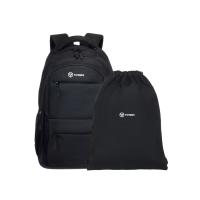 Рюкзак TORBER CLASS X, черный, полиэстер 900D, 45 x 30 x 18 см + Мешок для сменной обуви в подарок! 