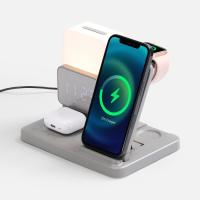 Зарядная станция с электронными часами и подсветкой Large Charge ver. 3, серая