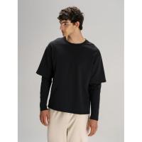 Футболка оверсайз с двойным рукавом Kosmos, черная