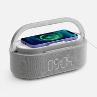 Колонка с часами и беспроводной зарядкой Veske ver. 2, серая