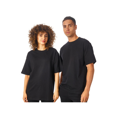 Футболка из френч терри Warsaw унисекс 220гр, черный (размер 2XL)