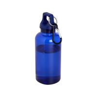 Бутылка для воды с карабином Oregon из переработанной пластмассы, 400 мл - Синий