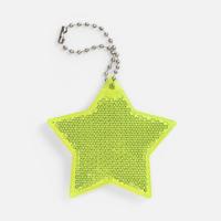 Пешеходный светоотражатель с цепочкой «Звезда», желтый неон