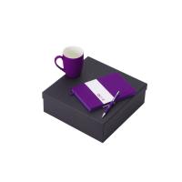Подарочный набор с блокнотом С1, металлической ручкой и кружкой, фиолетовый