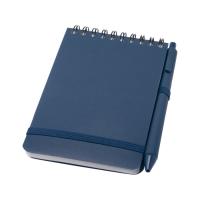 Блокнот Thalaasa формата А6 в твердой обложке из океанического пластика с шариковой ручкой - Синий