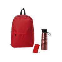 Подарочный набор с магнитным аккумулятором и бутылкой для воды Waterpower, красный