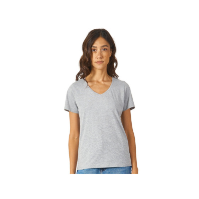 Футболка Heavy Super Club N женская с V-образным вырезом, серый меланж (размер S)