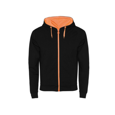 Толстовка на молнии Fuji, черный/неоновый оранжевый (размер S)
