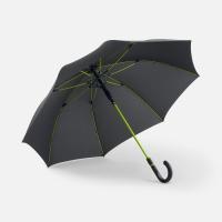 Зонт-трость с цветными спицами Color Style, зеленое яблоко, с черной ручкой