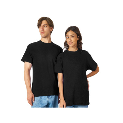 Футболка из джерси с протяжками Portofino унисекс, черный (размер 2XL)