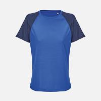 Футболка спортивная женская Vortex Women, темно-синяя с ярко-синим