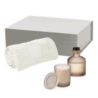 Подарочный набор Mizu, Cella, бежевый (свеча, диффузор, плед)