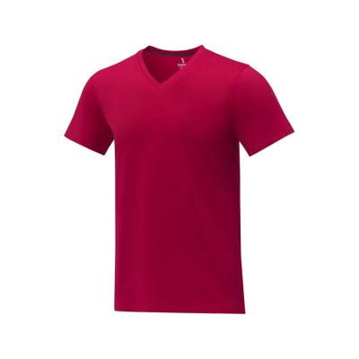 Somoto Мужская футболка с коротким рукавом и V-образным вырезом, красный (размер XS)