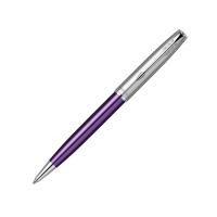 Шариковая ручка Parker Sonnet Essentials Violet SB Steel CT, цвет чернил black, перо: M, в подарочной упаковке. 