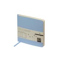 Скетчбук Sketch &amp; Art в мягком переплете 145х145 мм, 100 л. бежевой бумаги 100 гр. , голубой