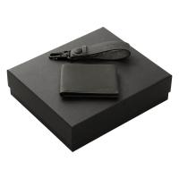 Подарочный набор Long River: кошелек, ремешок для ключей, черная коробка