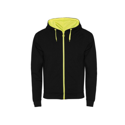 Толстовка на молнии Fuji, черный/неоновый желтый (размер S)