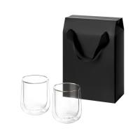 Подарочный набор 2 стеклянных стакана Lungo в коробке-пакете