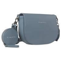 Сумка наплечная женская BUGATTI Almata, с кошельком, голубая, полиуретан, 27х6х18, 5 см