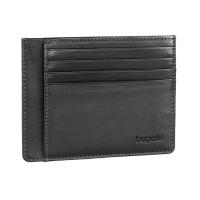 Портмоне для кредитных карт BUGATTI Primo, чёрное, натуральная воловья кожа, 11, 5х0, 5х9 см