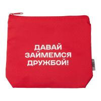 Косметичка из полиэстера 300D с подкладкой Amalia, красный с термотрансфером