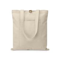 Сумка Clip из хлопка 340 г/м2 с застежкой из экокожи, натуральный