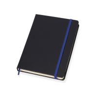 Блокнот в линейку формата А5, черный/синий