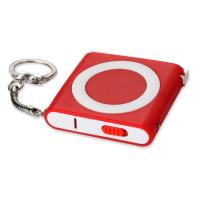 Брелок-рулетка с фонариком, 1 м. , красный/белый