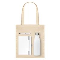 Подарочный набор Galaxy, белый (ежедневник, ручка, термобутылка, шоппер)