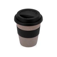 Стакан с силиконовой крышкой Cafe, черный