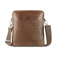 Сумка через плечо Mano Don Luca, натуральная кожа в коньячном цвете, 23 х 26, 5 х 4, 5 см